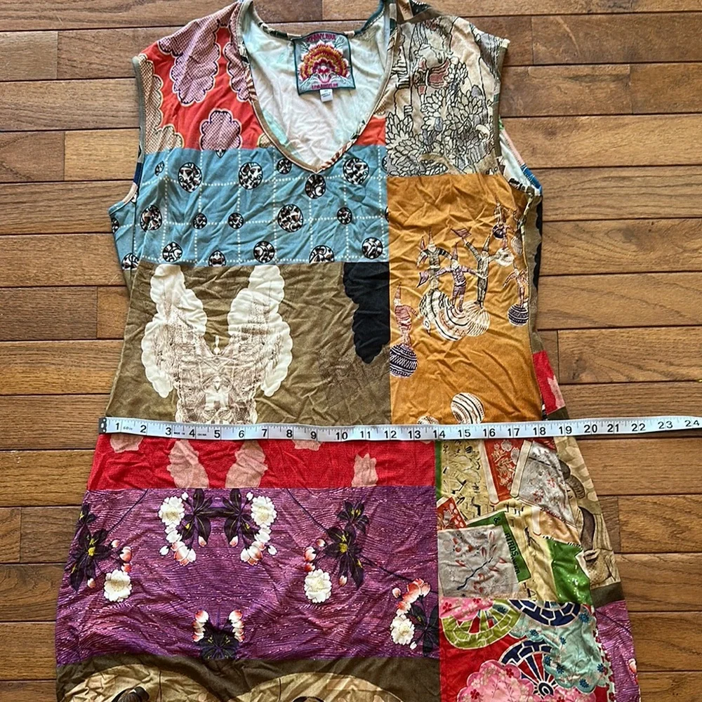 Johnny Was Colorful Patchwork Sleeveless Dress - Picture 4 of 12